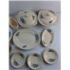Image 4 : (14) pc J&G Meakin Ceramic Dish Set - Serving Plates, Lidded Bowls, Tea Cups, Coasters and Cream & S