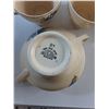 Image 7 : (14) pc J&G Meakin Ceramic Dish Set - Serving Plates, Lidded Bowls, Tea Cups, Coasters and Cream & S