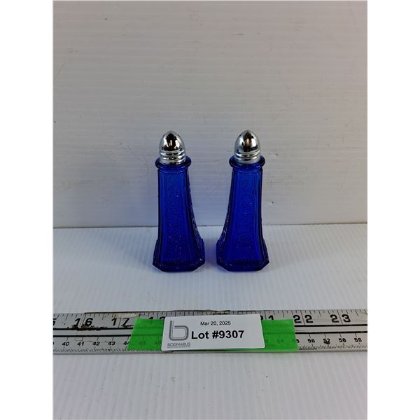 Cobalt Glass Salt & Pepper Shakers