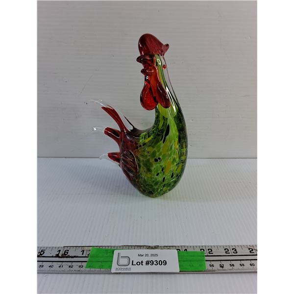 Glass Rooster Decoration