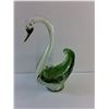 Image 2 : Green Art Glass Swan Candy DIsh