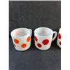 Image 2 : (4) 1960s Federal Glass Polka Dot Mugs