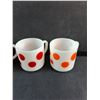 Image 3 : (4) 1960s Federal Glass Polka Dot Mugs