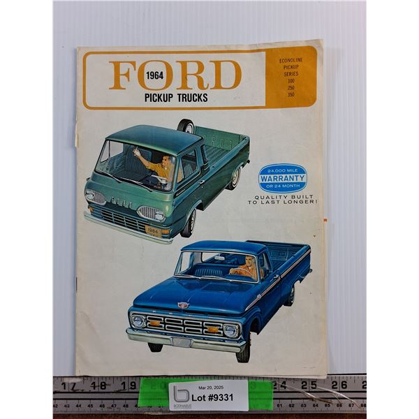 Vintage 1964 Ford Pickup Trucks Brochure