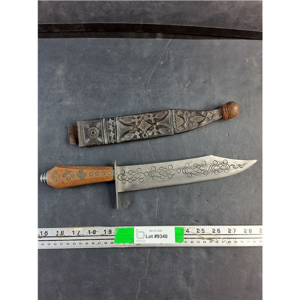 Custom Handmade 9 1/2'' Fixed Blade Knife with Sheath