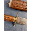 Image 4 : Indian Dagger Knife Hand Carved Wooden Sheath Brass Lock Hunting Blade