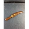 Image 6 : Indian Dagger Knife Hand Carved Wooden Sheath Brass Lock Hunting Blade