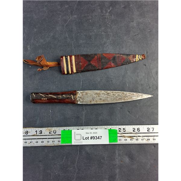 Vintage Custom Made 6'' Fixed Blade Knife with Sheath