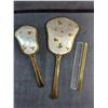 Image 6 : Vintage Brass Hair Brushes and Mirror Set