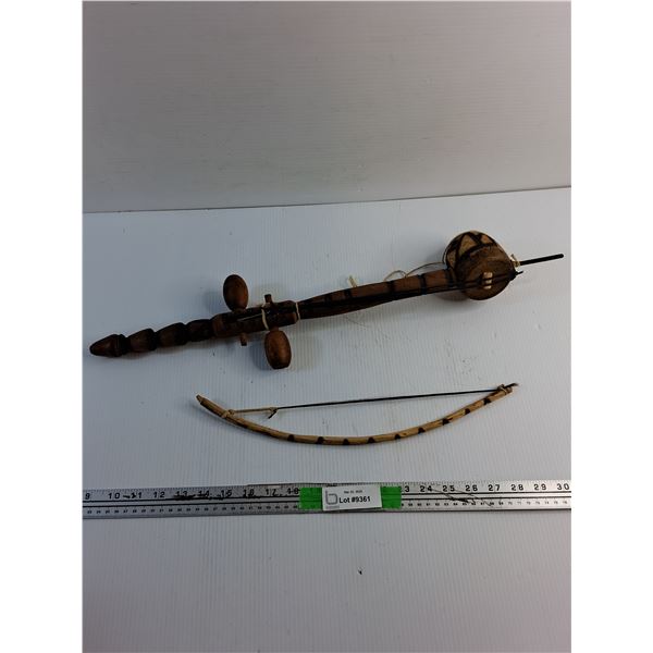 Tribal Musical Instrument and Miniature Bow