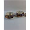 Image 2 : (4) Japanese Hand Painted Tea Cups and Saucers