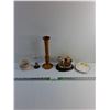 Image 1 : Wooden Candle Holder, Ceramic Desk Decoration, Glass Flower Vase and Misc