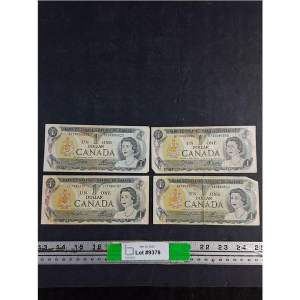 (4) Vintage Canadian 1 Dollar Bills