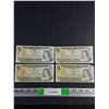 Image 1 : (4) Vintage Canadian 1 Dollar Bills