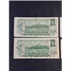 Image 4 : (4) Vintage Canadian 1 Dollar Bills