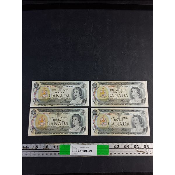 (4) Vintage Canadian 1 Dollar Bills