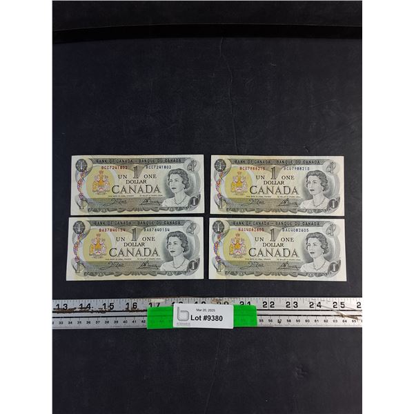 (4) Vintage Canadian 1 Dollar Bills