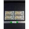 Image 1 : (4) Vintage Canadian 1 Dollar Bills