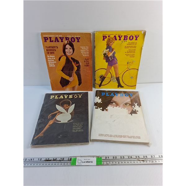 (4) Playboy Magazines
