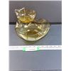 Image 1 : MCM Chip & Dip Amber Glass Bowl Set