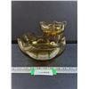 Image 1 : MCM Chip & Dip Amber Glass Bowl Set