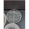 Image 4 : (2) Divided Serving Glass Plates & Rose Etched Serving Plate