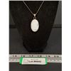 Image 1 : Sterling Silver Necklace w/White Agate Style Stone