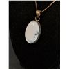 Image 2 : Sterling Silver Necklace w/White Agate Style Stone