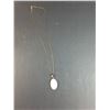 Image 3 : Sterling Silver Necklace w/White Agate Style Stone