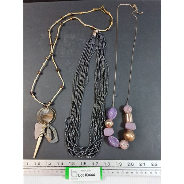 (3) Necklaces - indigenous, Stones & Beads