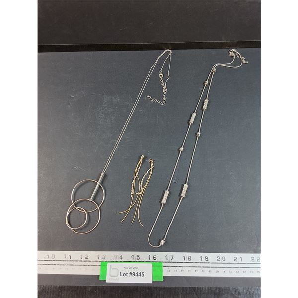 (2) Necklaces & Stud Earrings