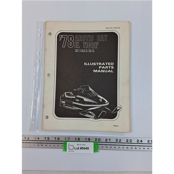 Arctic Cat El Tigre Part Manual Book