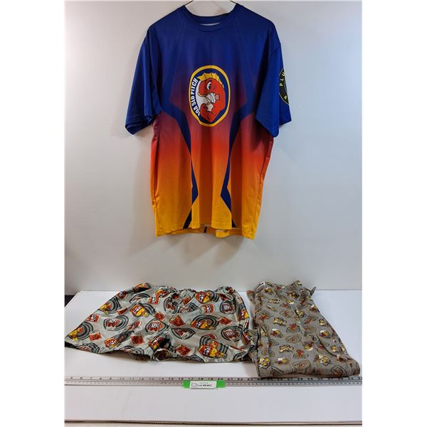 Simpsons PJ Shorts (L) & PJ Pants (XL), DOA Slo Pitch Jersey (L)