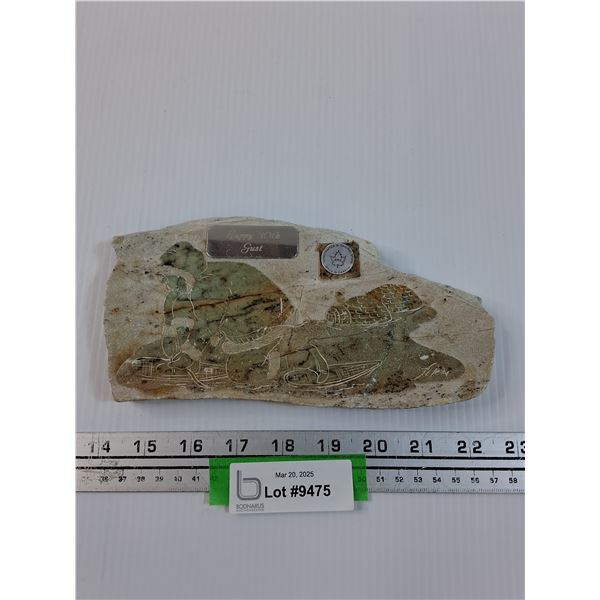 Vintage Soapstone Carving of Inuit Out on Land - Siku, Alaska