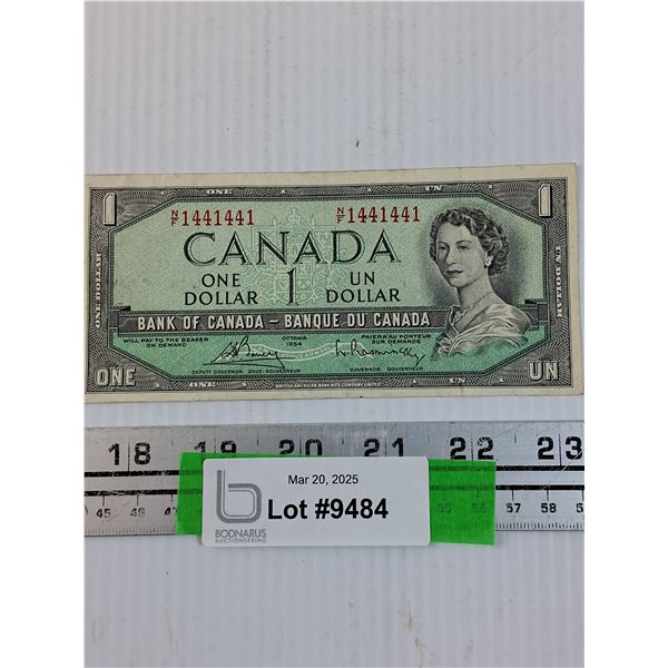 1954 Bouey Rasminsky 1 Dollar Repeater Note