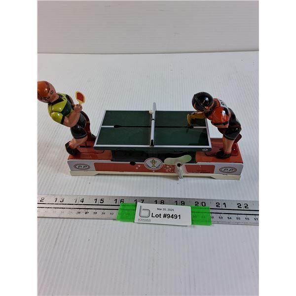 Reproduction Gochoa Ping Pong Match Tin Toy with Winding Key