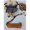 Image 2 : Inuit Eskimo Handmade Girl Doll & Babby Doll & Canoe