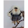 Image 3 : Inuit Eskimo Handmade Girl Doll & Babby Doll & Canoe