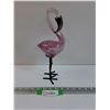 Image 1 : Flamingo Blown Art Glass Figurine on Metal Legs