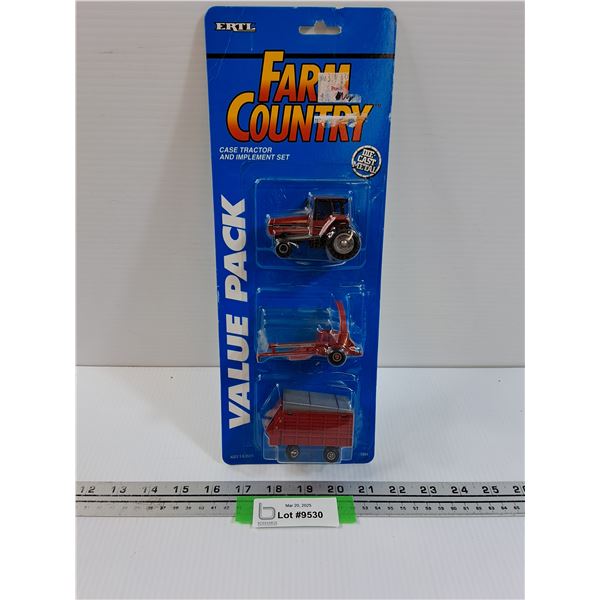 ERTL Farm Country Case Tractor Implement Set - Die Cast - NOS