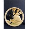 Image 2 : Vintage Devon Ware Hand Painted Victorian Man and Woman Wall Decoration