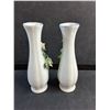 Image 3 : (2) Ceramic Floral Flower Vases