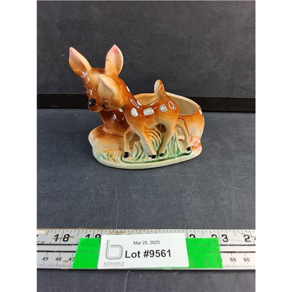 Vintage Deer & Doe Hand Painted Planter by Shafford