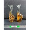 Image 1 : (2) Vintage Art Murano Italy Glass Giraffes