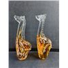 Image 2 : (2) Vintage Art Murano Italy Glass Giraffes