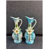 Image 2 : (2) Japanese Blue Porcelain Floral Vases