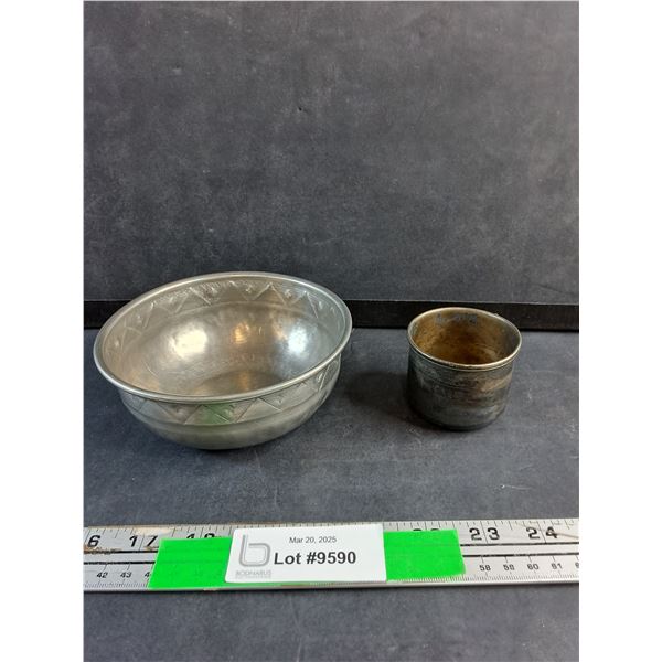 L.EP On Copper NM Mounts Cup and Metal Bowl