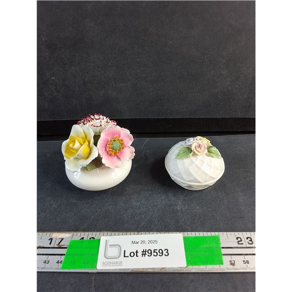 Radnor Bone China Floral Decoration and Ceramic Trinket Box
