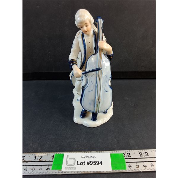 Vintage Porcelain Victorian Man with Cello Decoration
