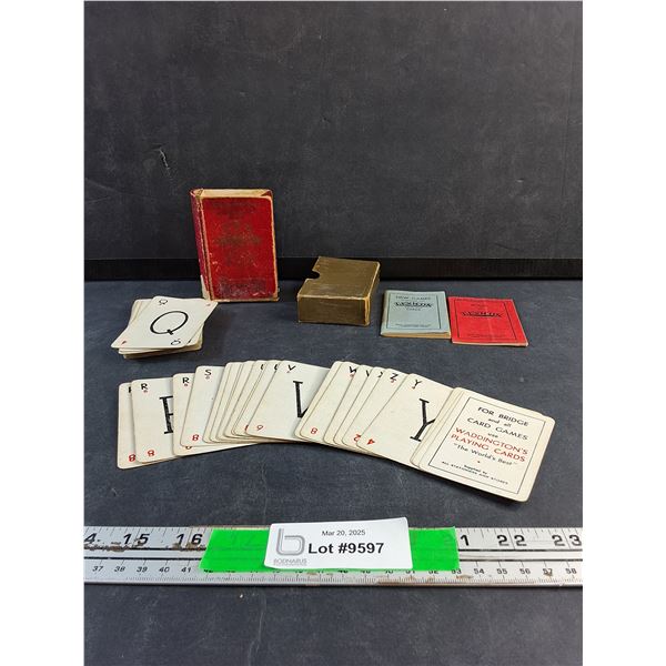 Antique 1933 Waddington's Lexicon Card Game Set